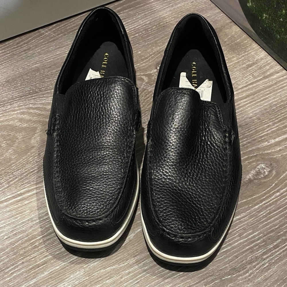 Men’s , Cole Haan Black Pebbled Leather Slip-Ons